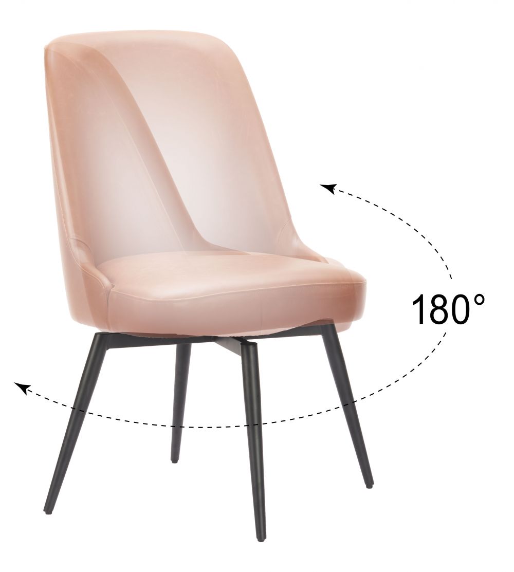 Keppel Faux Leather Swivel Dining Chair 2PC
