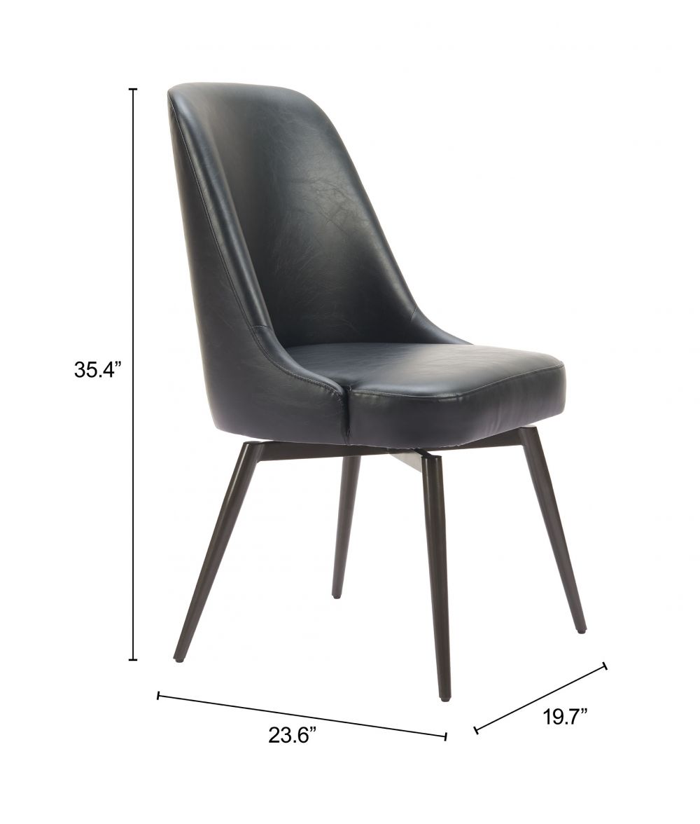 Keppel Faux Leather Swivel Dining Chair 2PC