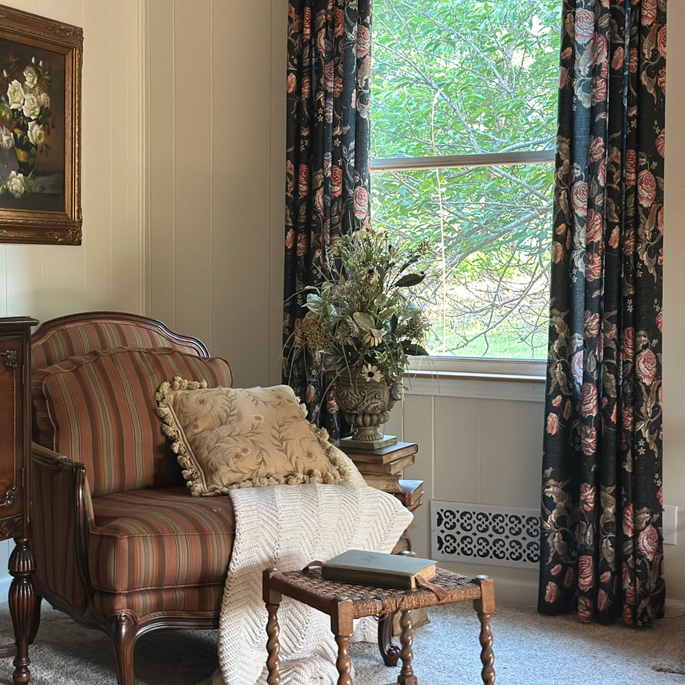 Klara Bold Rose Printed Curtains
