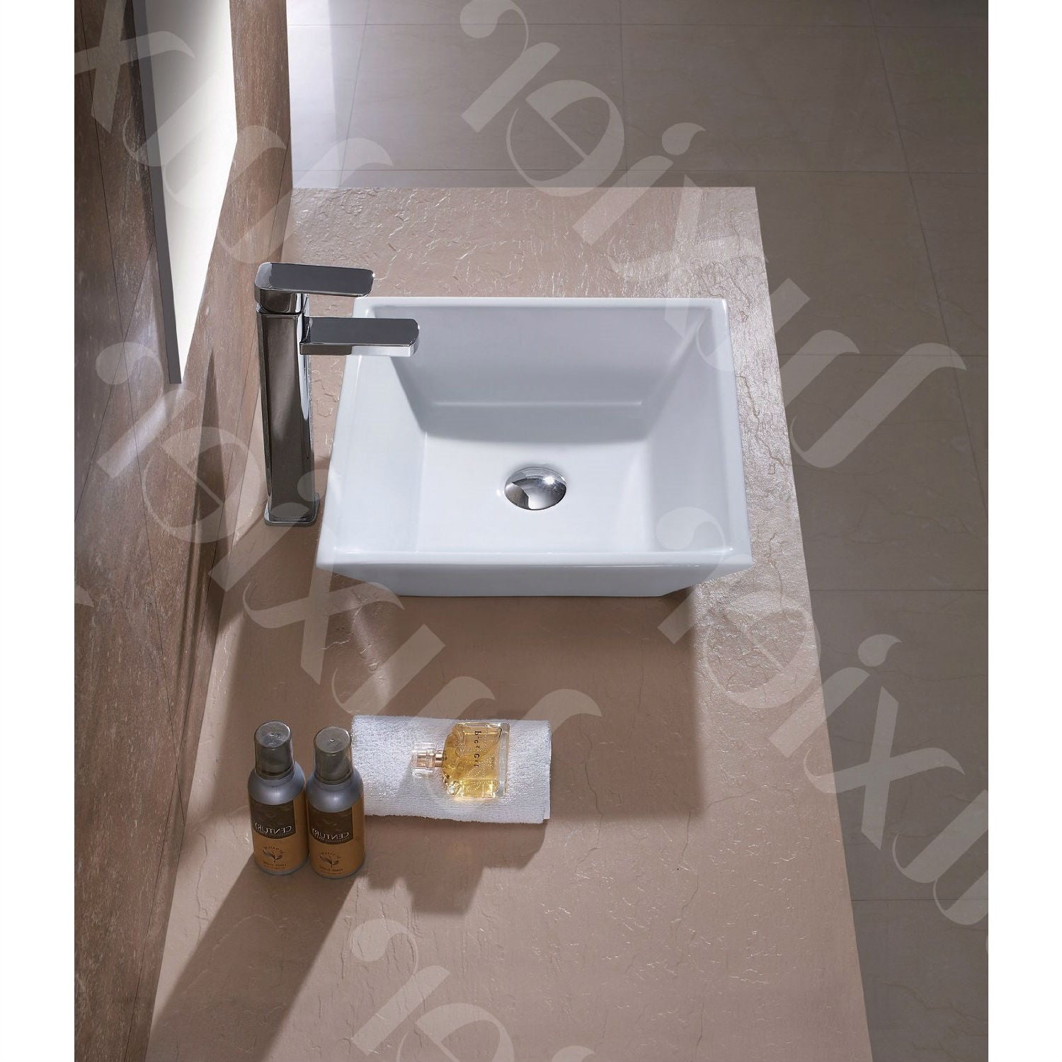 Contemporary White Ceramic Porcelain Vessel Bathroom Vanity Sink - 16 x 16-inch-1