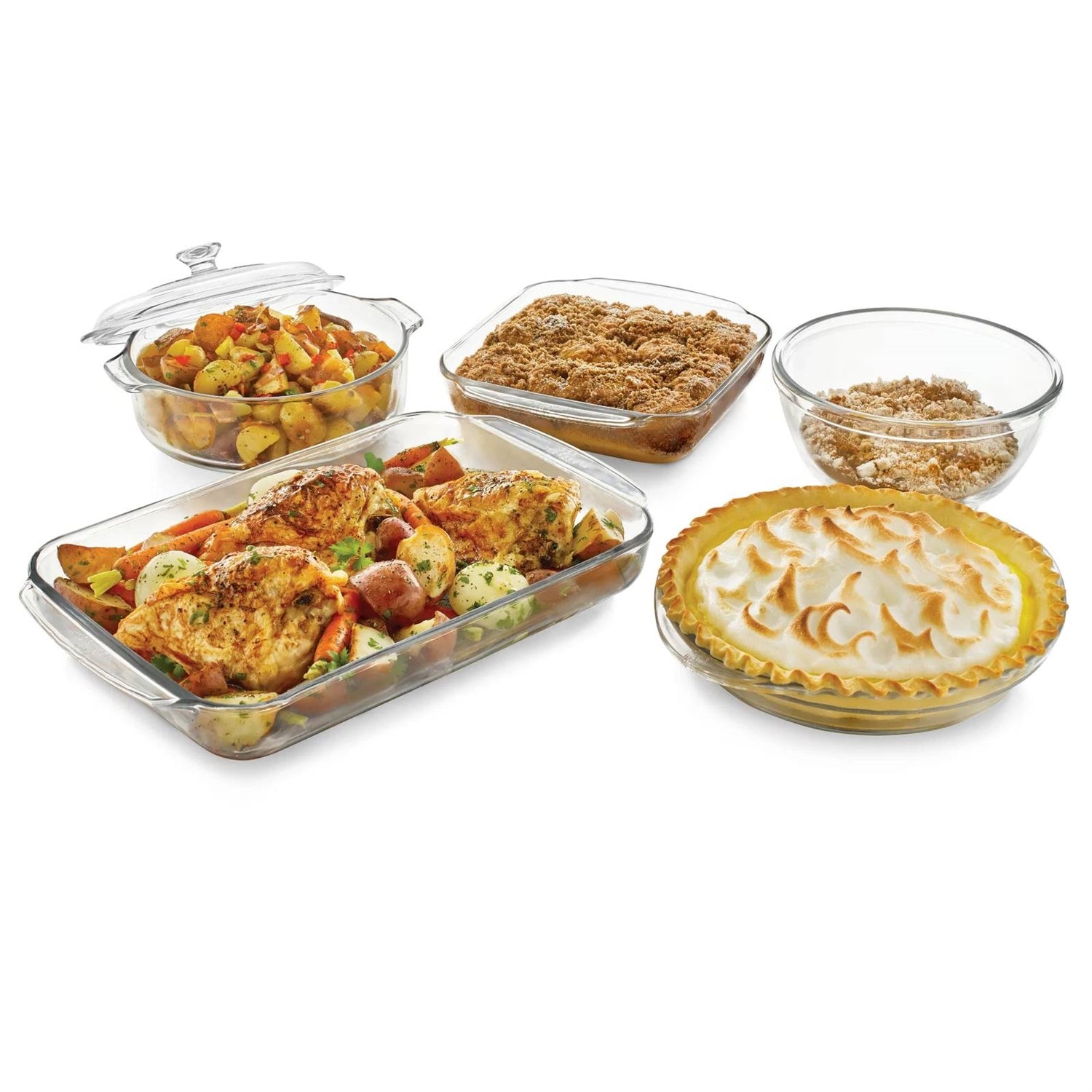 6-Piece Glass Bakeware Casserole Baking Dish Set - Microwave and Oven Safe-0