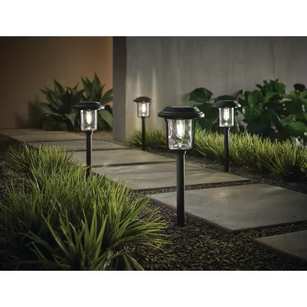 4 Pack - Solar LED Light Set - Outdoor Path Lighting in Black-0