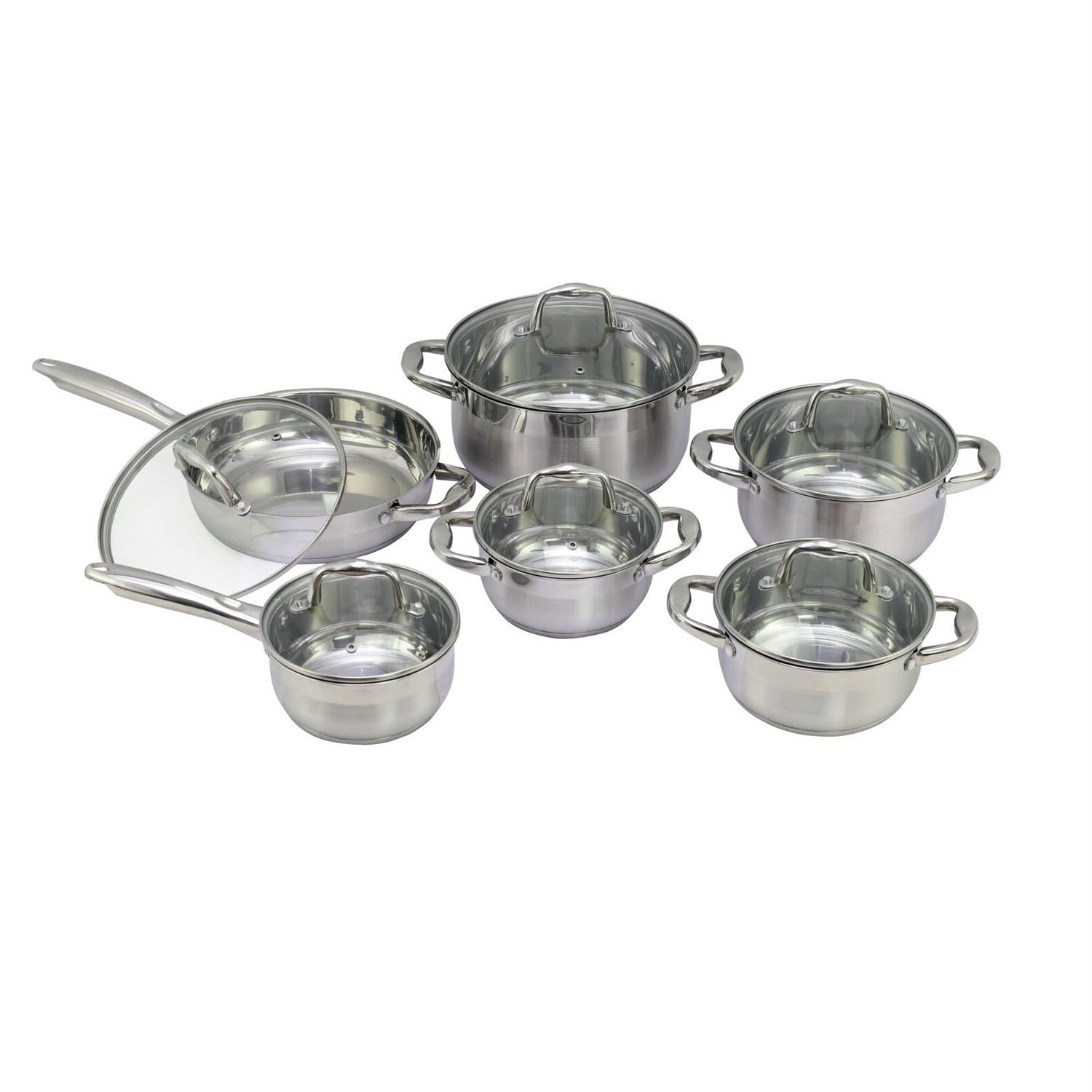 12 Piece Durable Stainless Steel Cookware Set-0