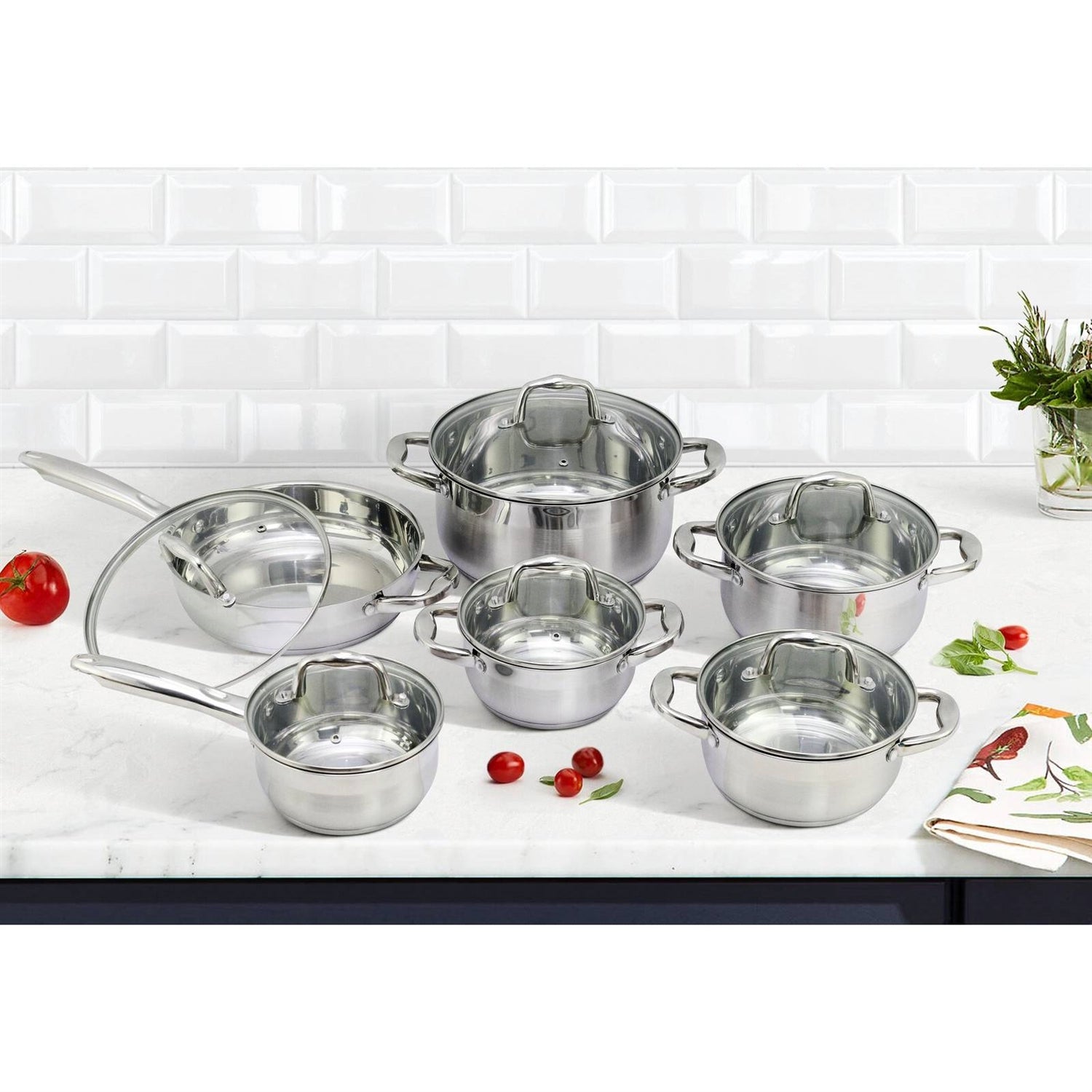 12 Piece Durable Stainless Steel Cookware Set-1