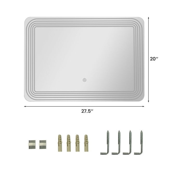 3 Tone LED Touch Sensor Wall Mounted Bathroom Mirror-2