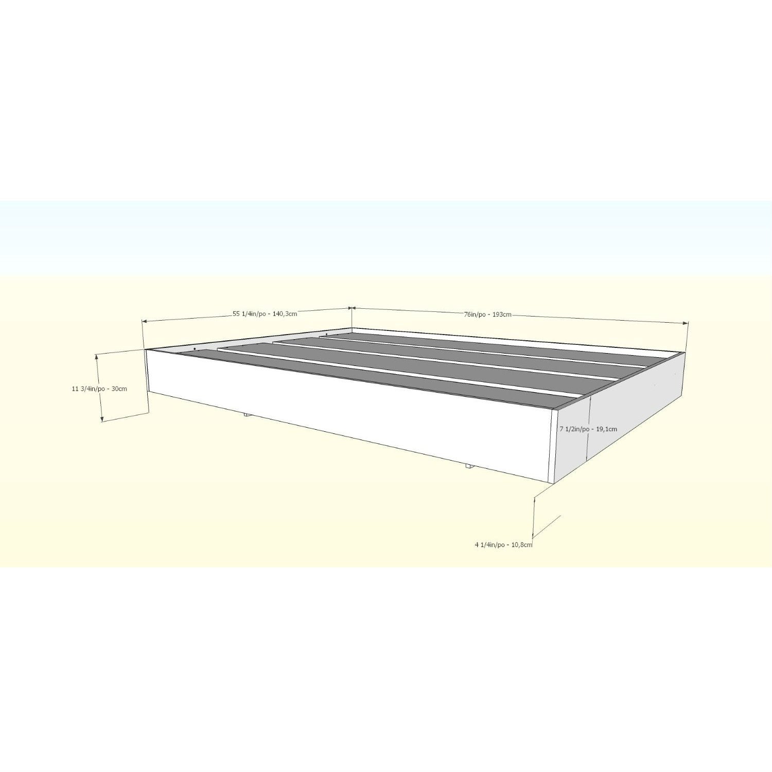 Modern Floating Style White Platform Bed Frame in Queen Size-3