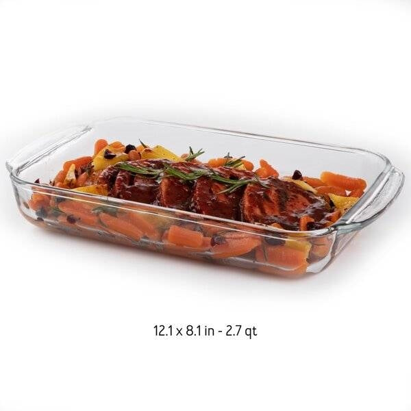 3 Piece Transparent Glass Casserole Baking Dish Set-2