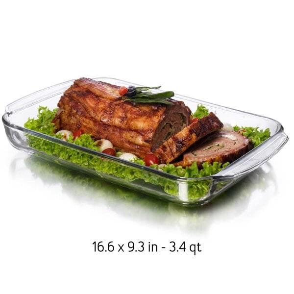 3 Piece Transparent Glass Casserole Baking Dish Set-3