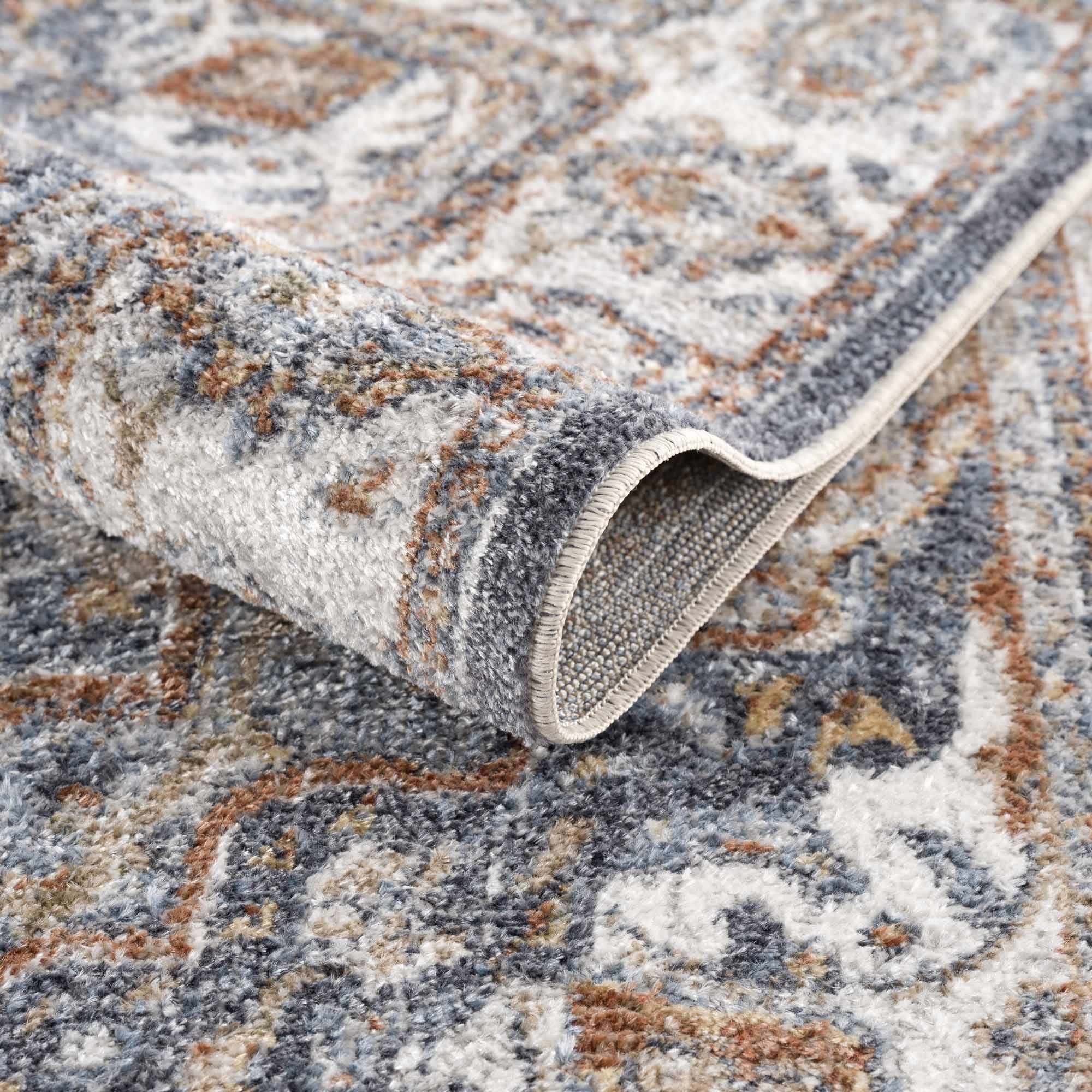 Aurum Blue & Beige Washable Area Rug