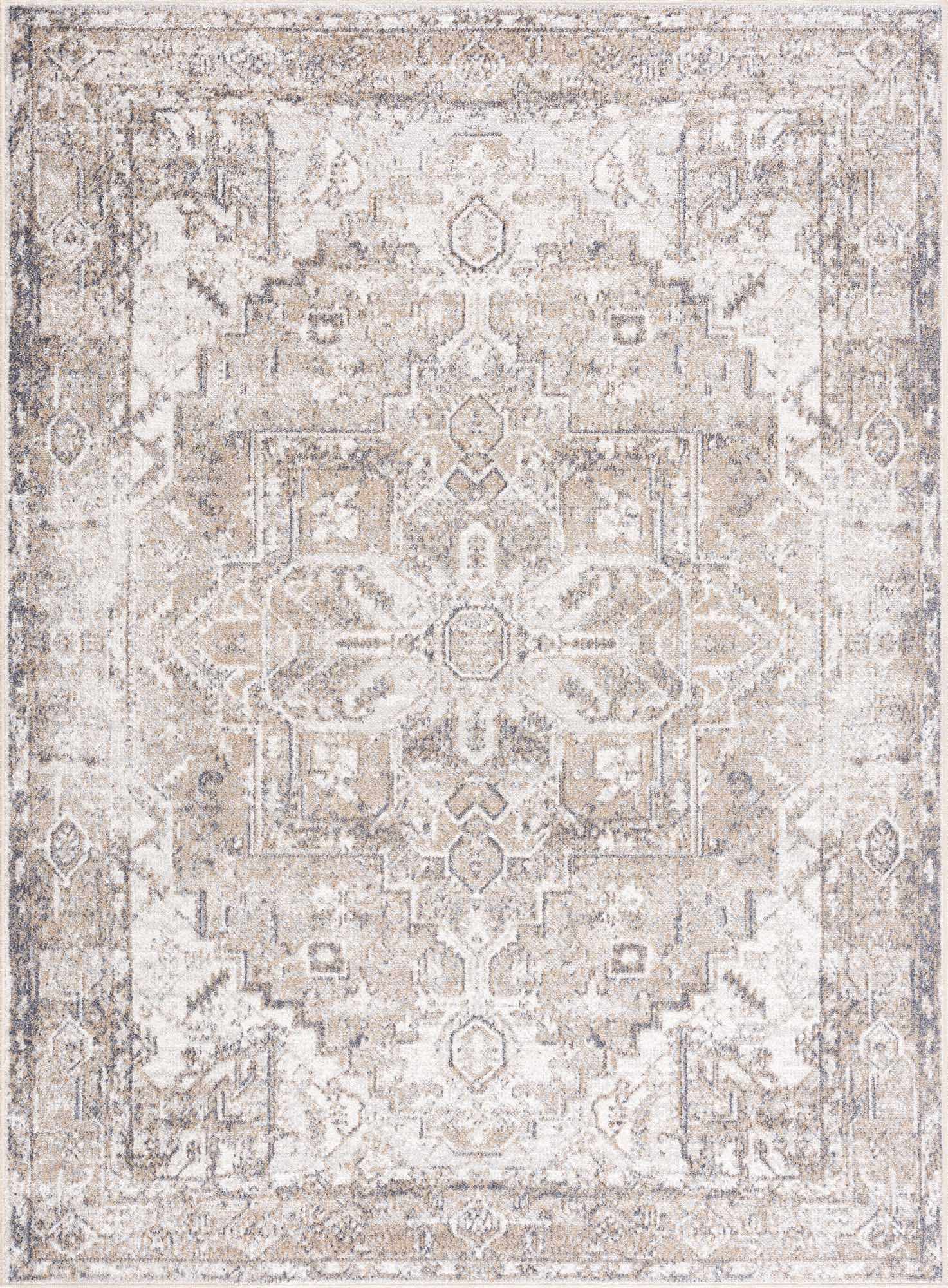 Blue Brown Hera Washable area rug