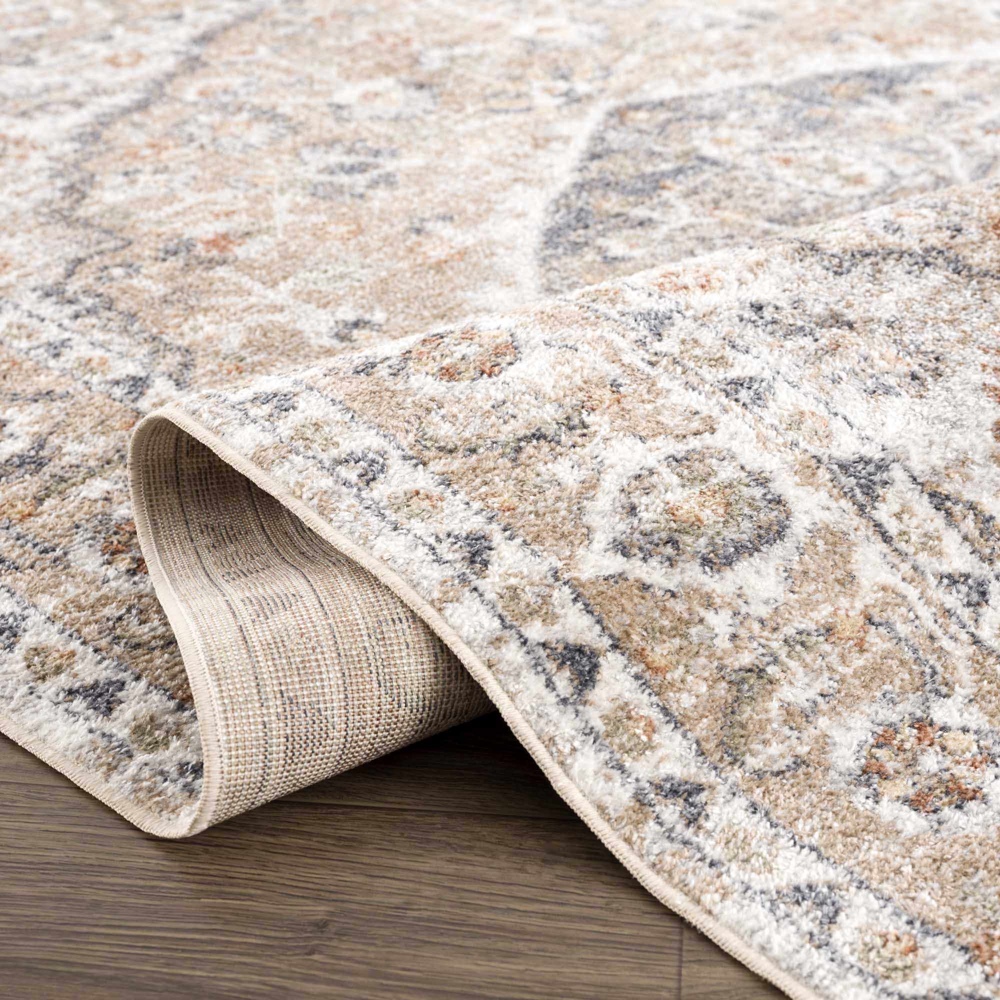 Beige Hiti Washable area rug