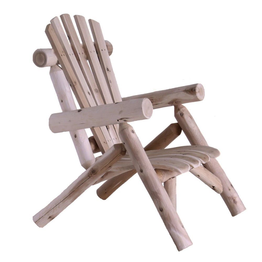 Outdoor Adirondack Style Cedar Log Lounge Chair - Made in USA-0