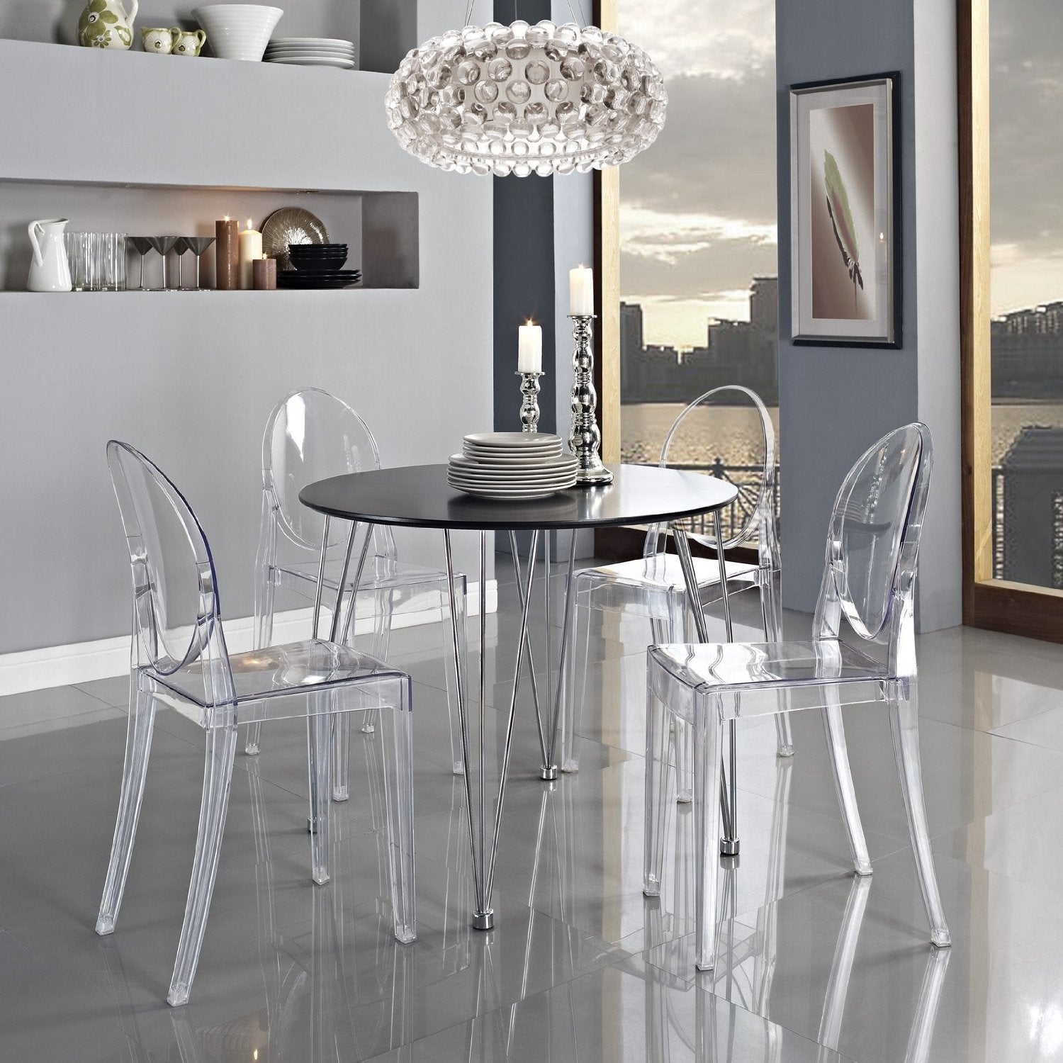 Stackable Clear Acrylic Dining Chair for Indoor or Outdoor Use-4