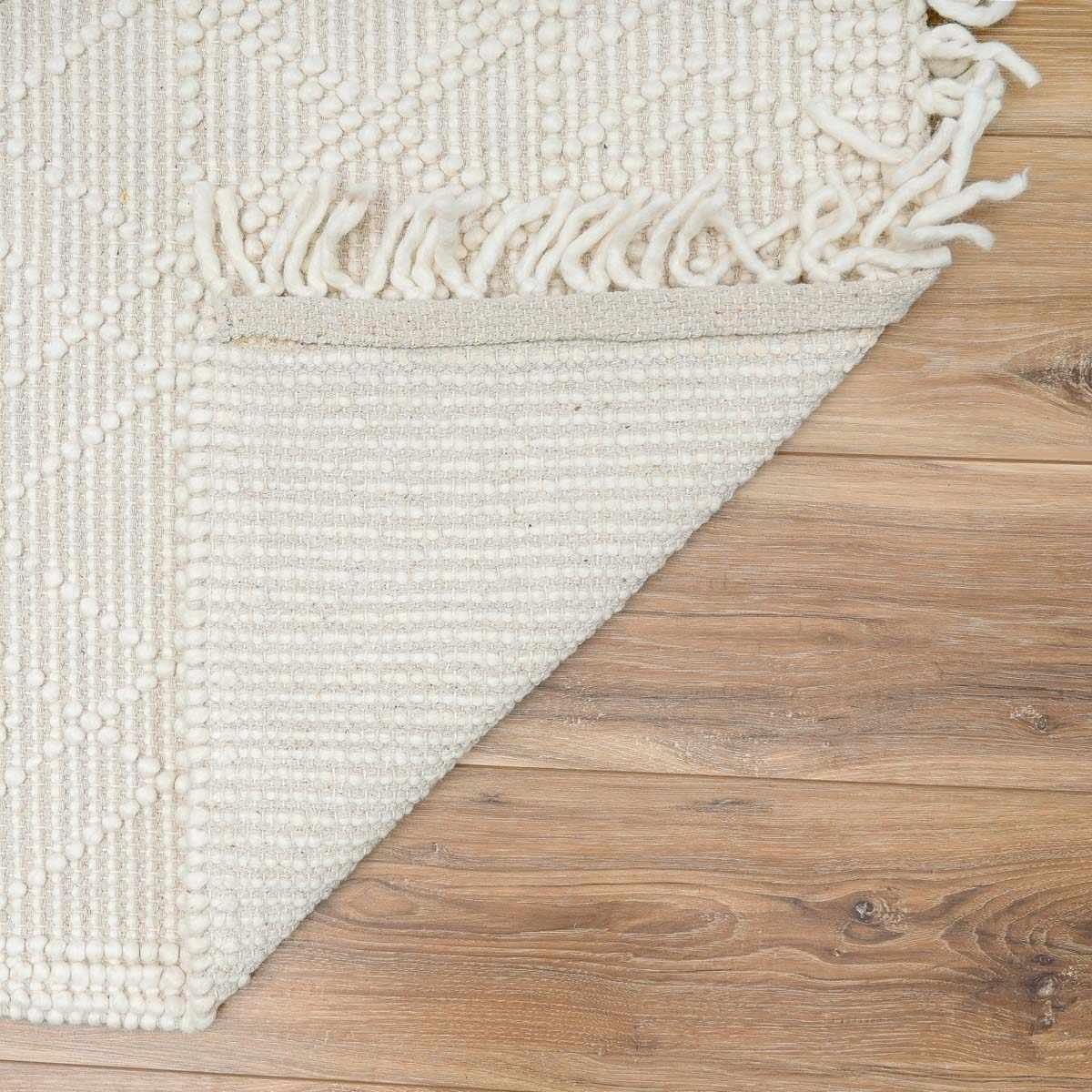 Ramsbury Beige Trellis Wool Rug - PRHOMZ