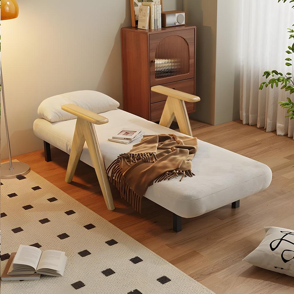 Solid Wood Lounge Chair Sleeper Sofa Bed - PRHOMZ