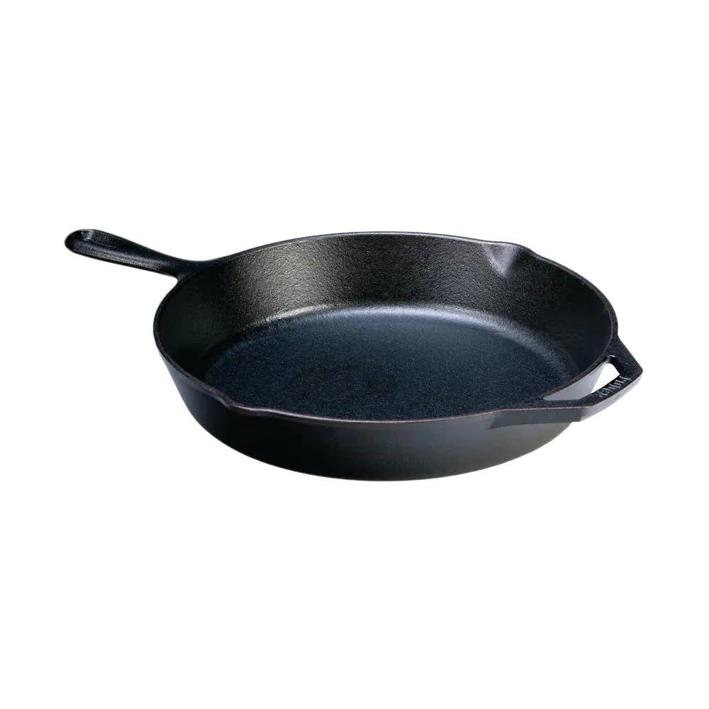 12-inch Cast Iron Skillet Frying Pan with Pour Spout - Made in the USA-0