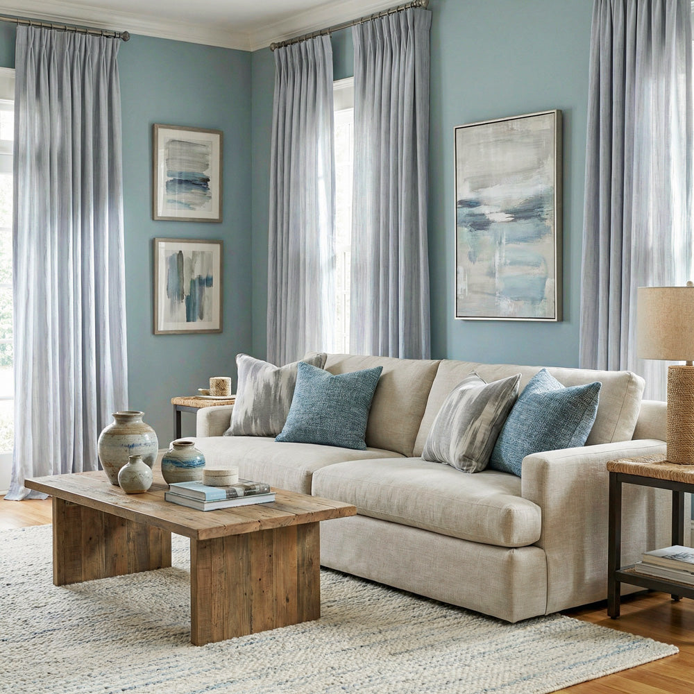Lacey Cashmere-Like Wood Grain Textured Curtains