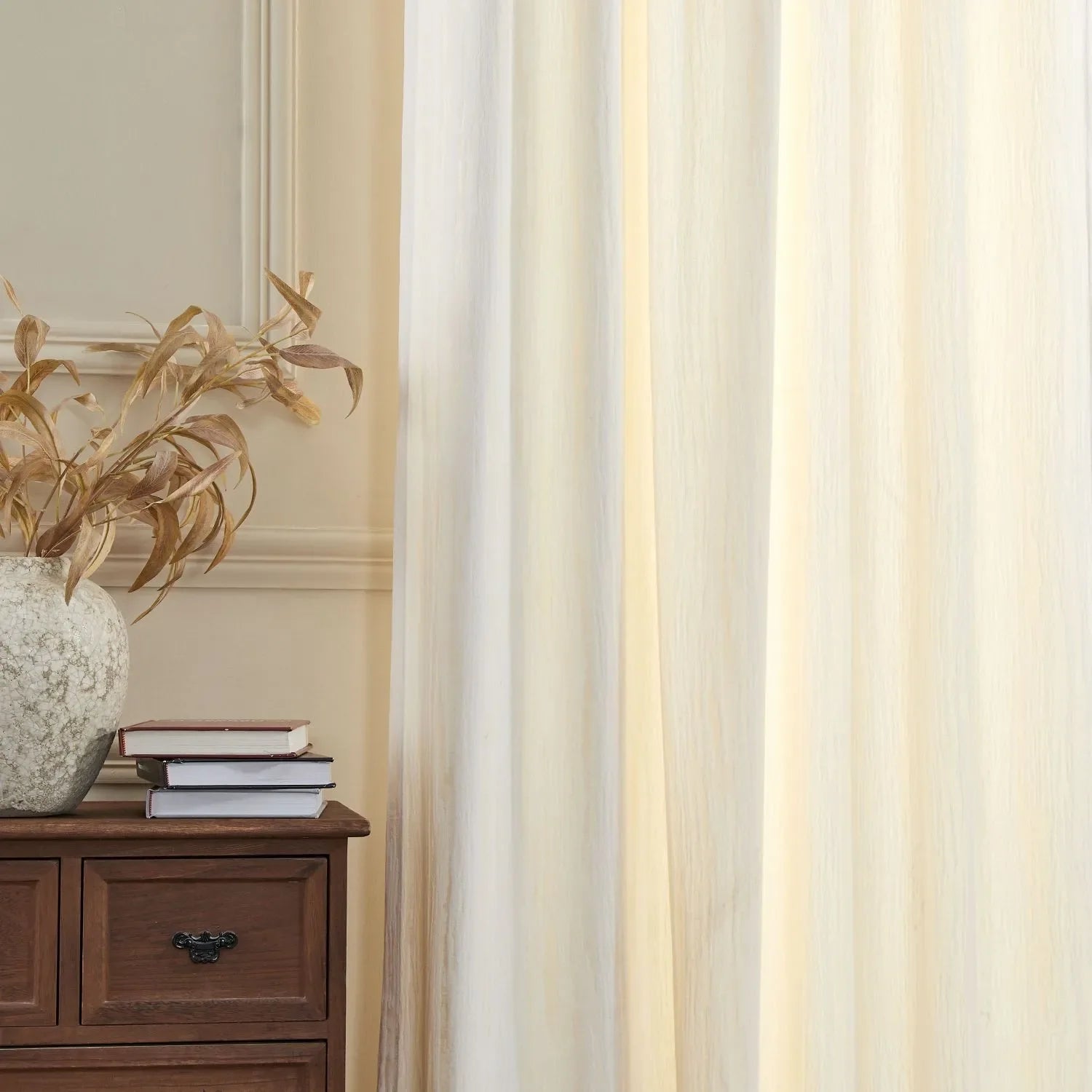 Lacey Cashmere-Like Wood Grain Textured Curtains