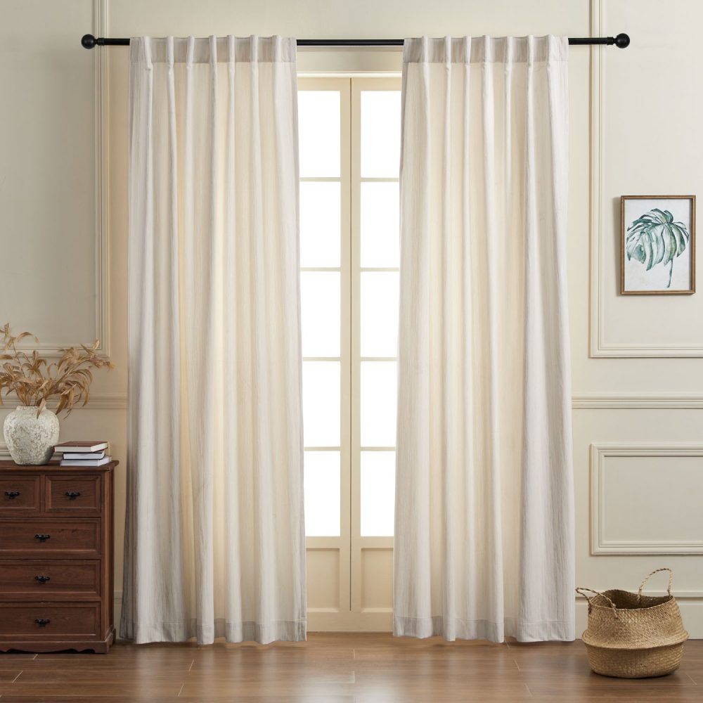 Lacey Cashmere-Like Wood Grain Textured Curtains