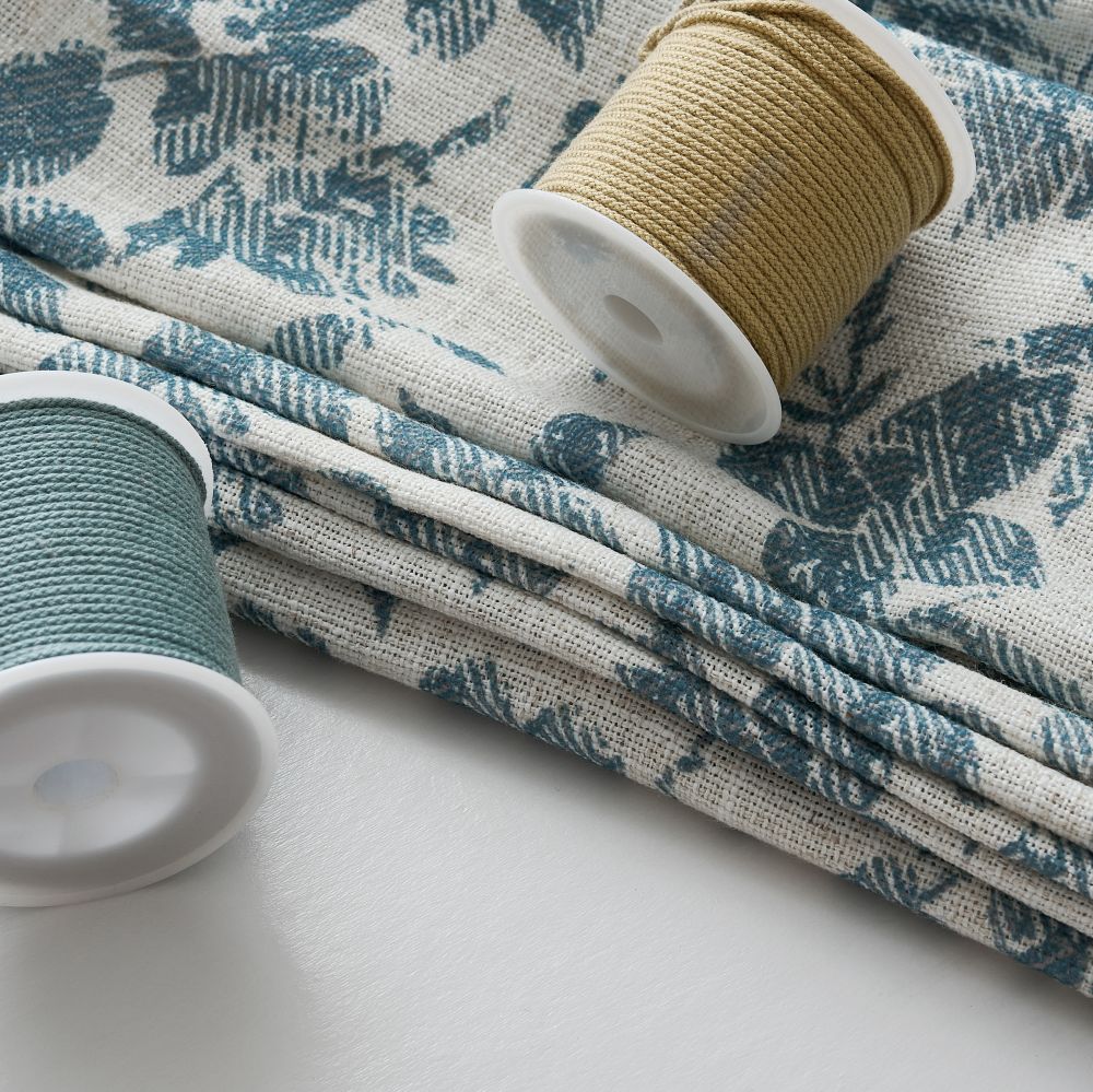 Lanka Blue Floral Roman Shade