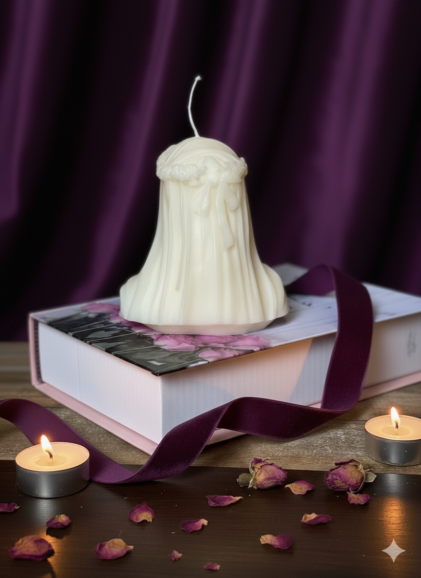 Large Veiled Lady Sculpture Candle – Hand-Poured Soy Wax | 4 Scents