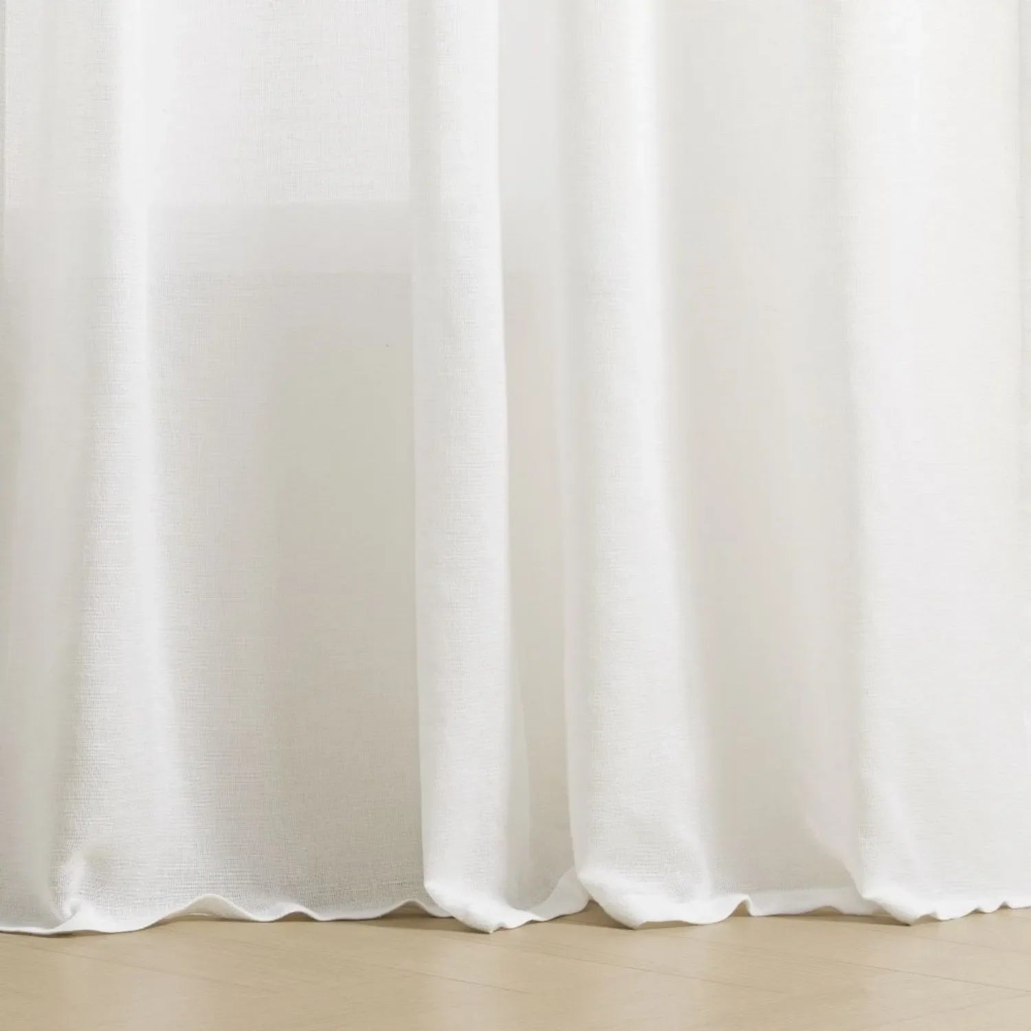 Leah Cotton Texture White Sheer Curtains