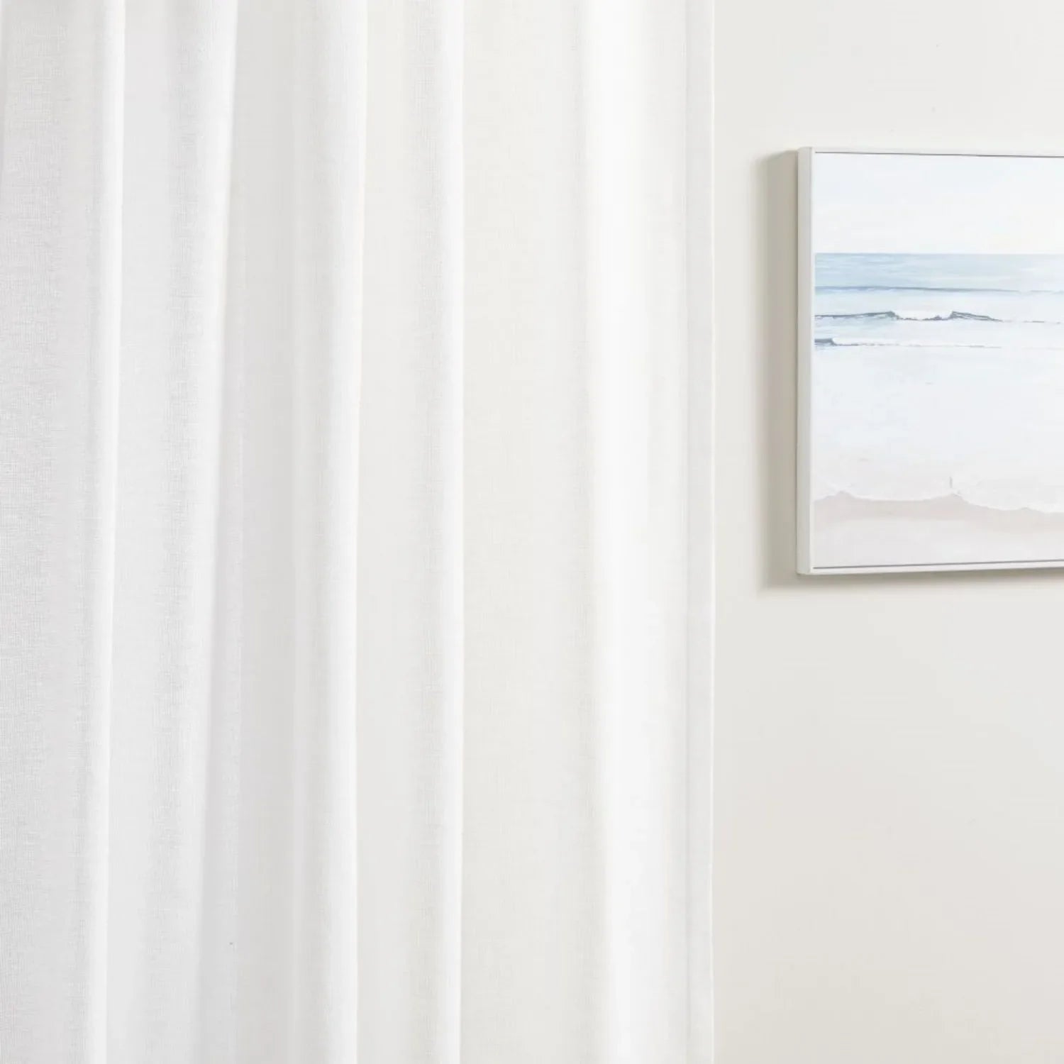 Leah Cotton Texture White Sheer Curtains