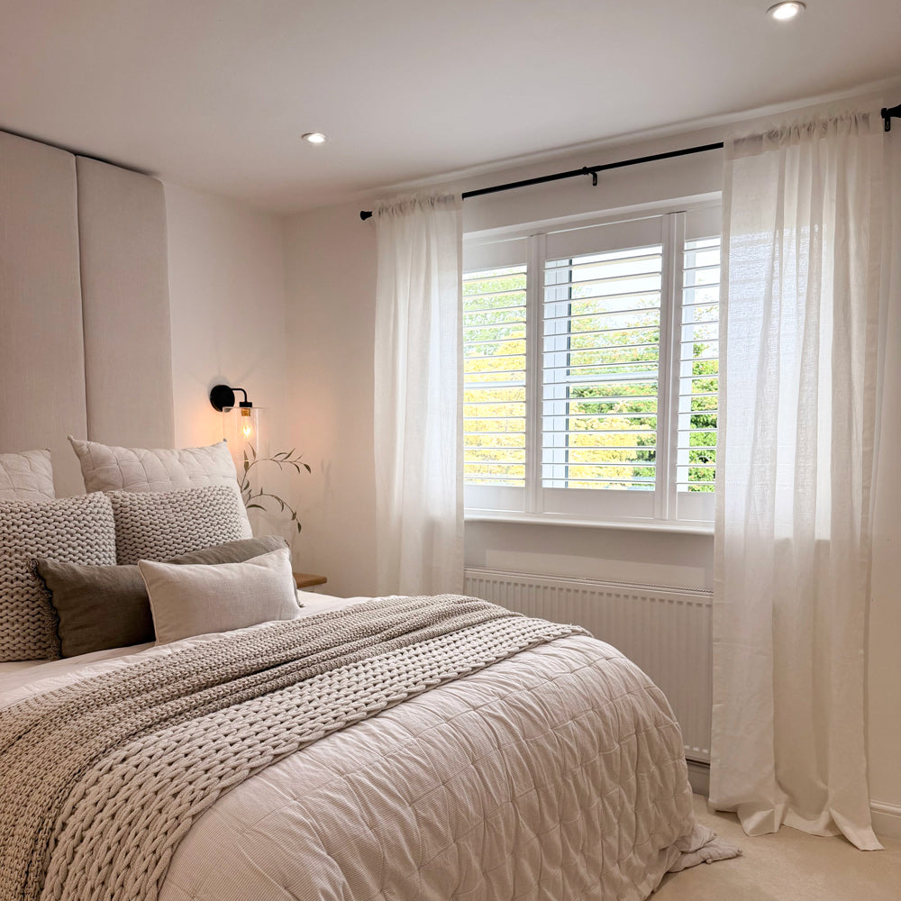 Lelio White 100% Pure Linen Sheer Curtains