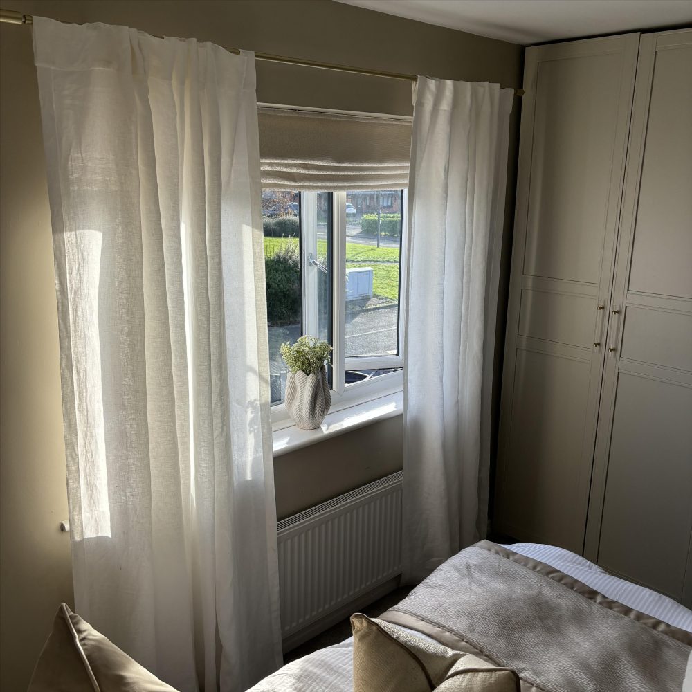 Lelio White 100% Pure Linen Sheer Curtains