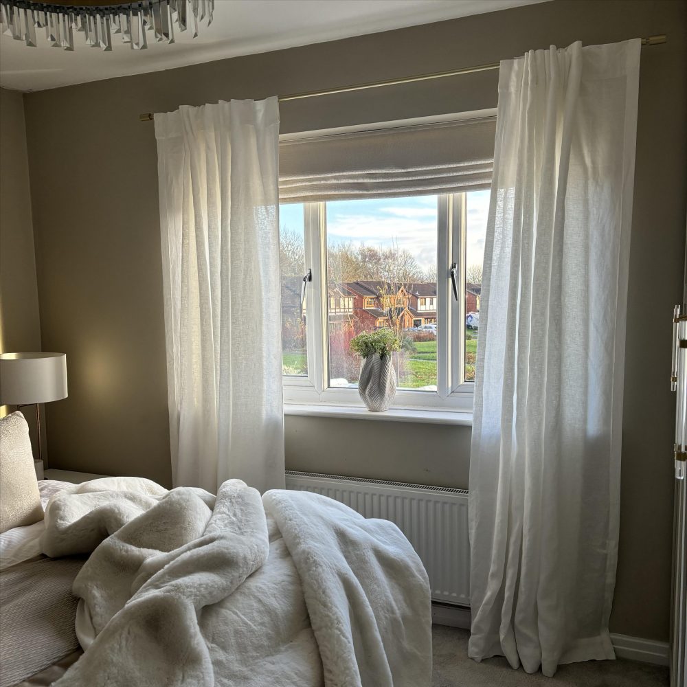 Lelio White 100% Pure Linen Sheer Curtains