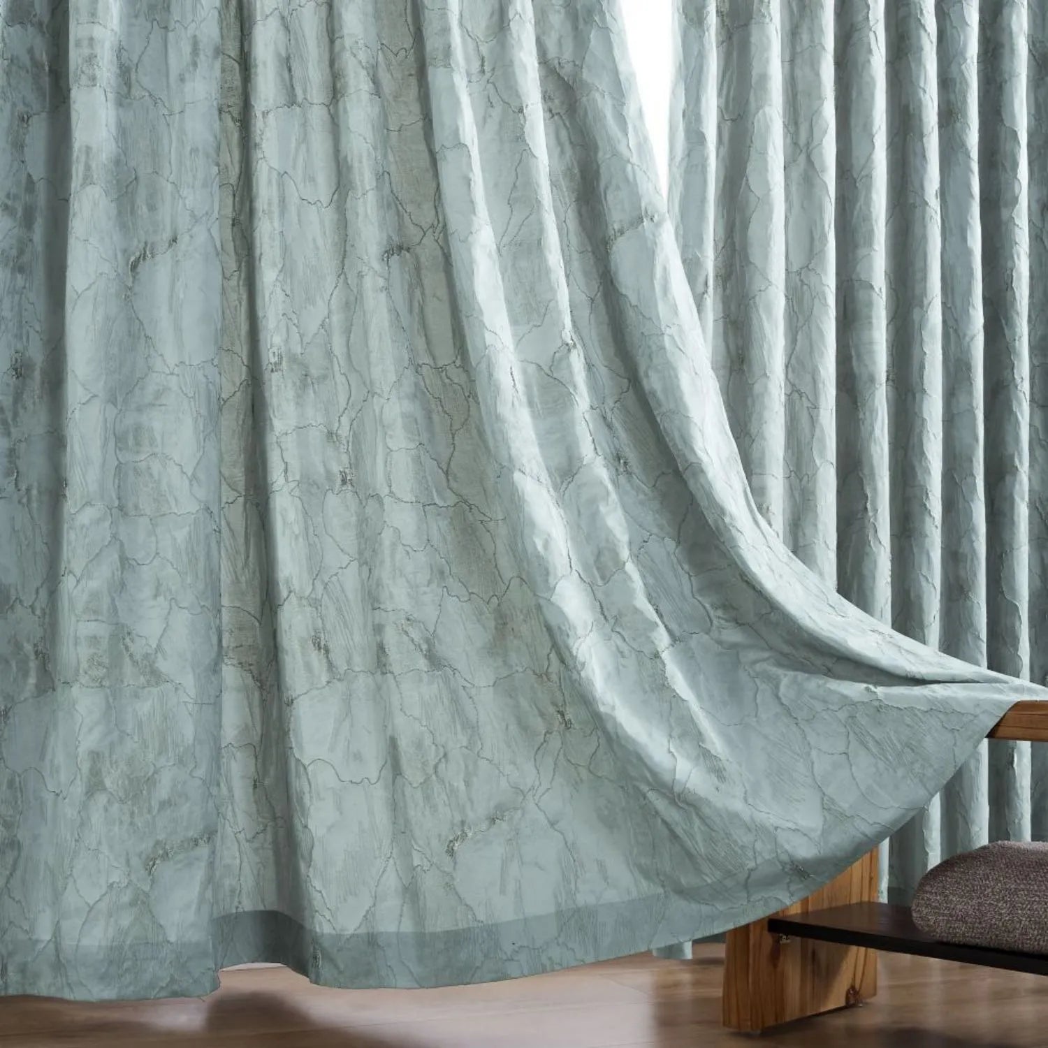 Lennon Embossed Withered Lotus Abstract Curtains