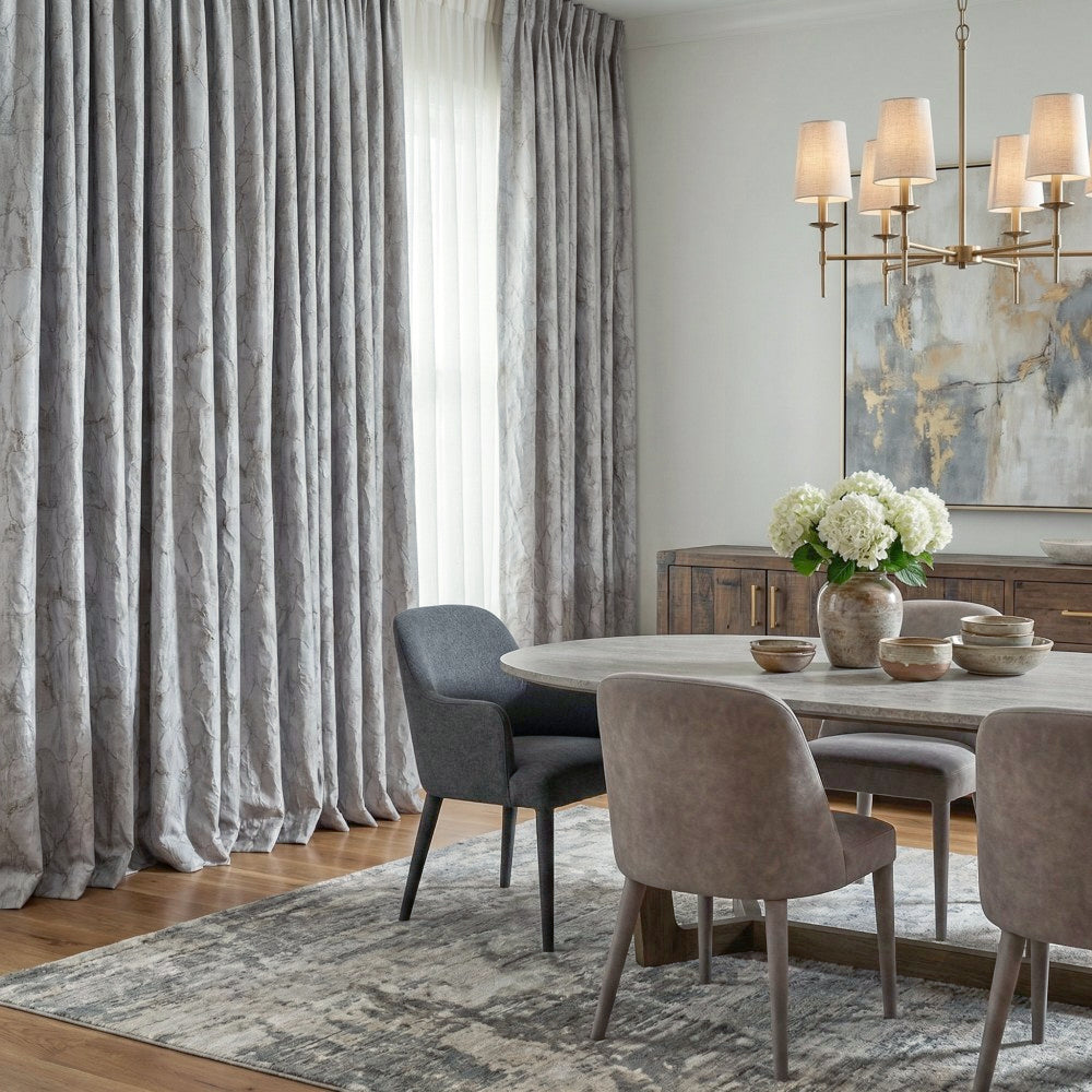 Lennon Embossed Withered Lotus Abstract Curtains