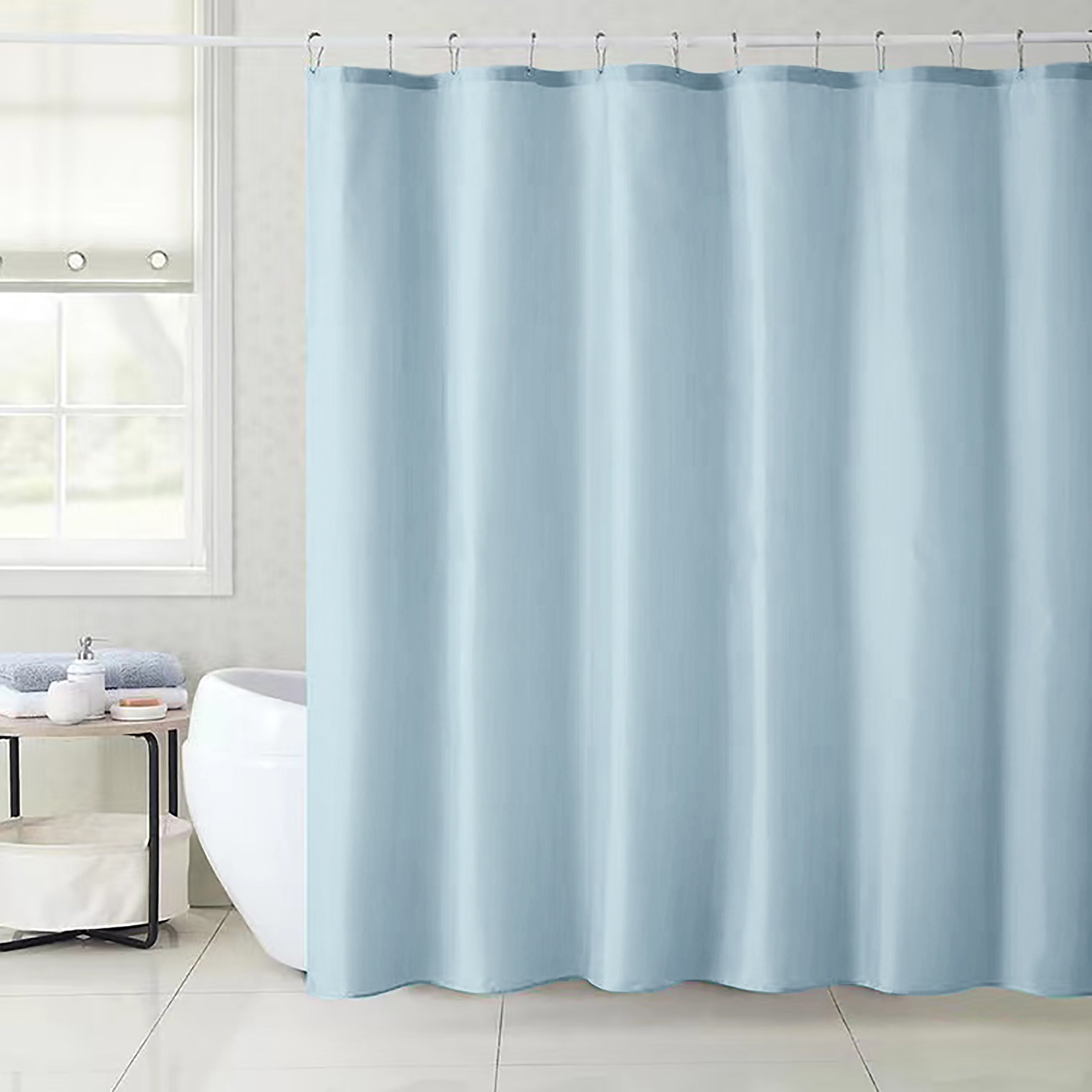 70" x 72" - Light Blue Vinyl Shower Curtain Liner Waterproof