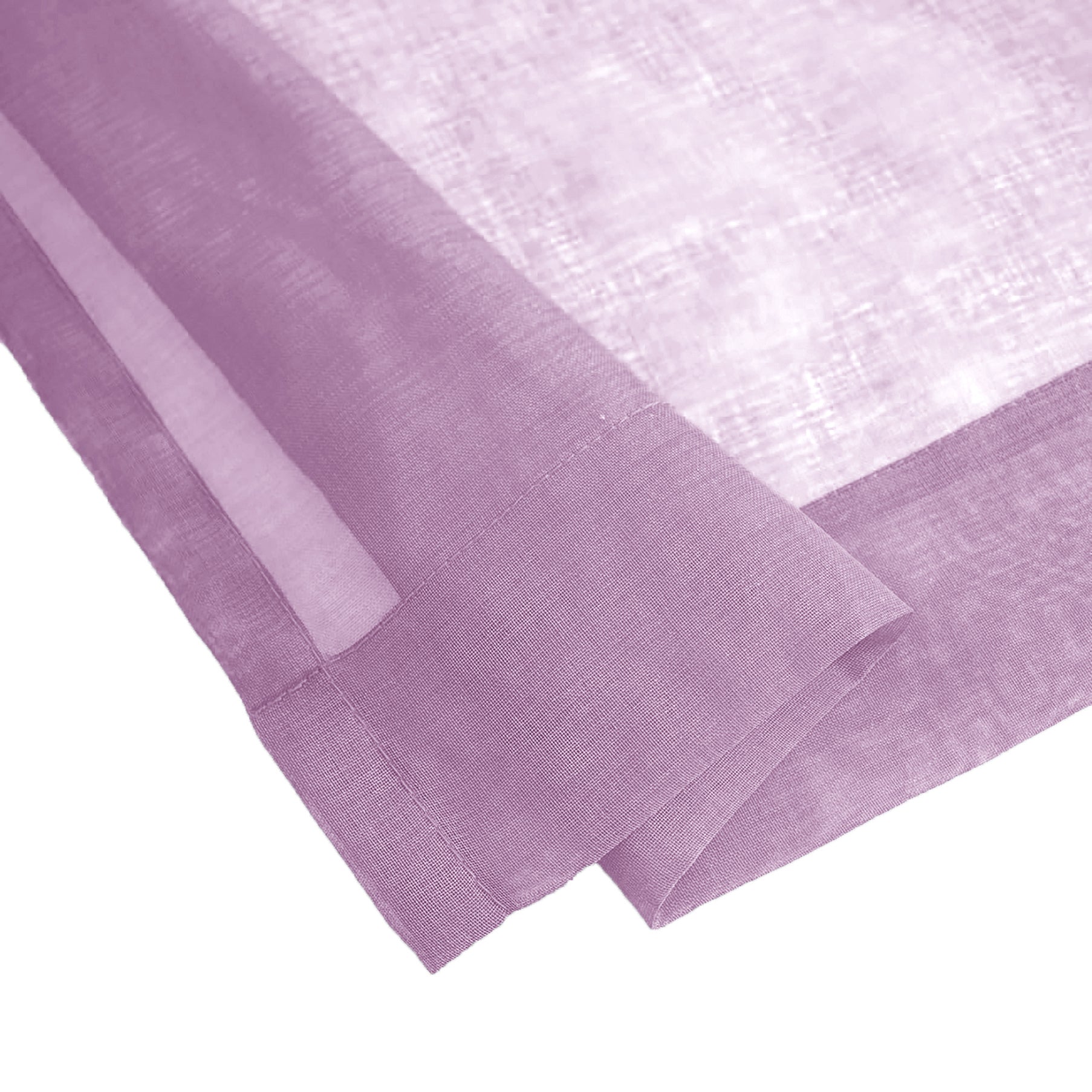 63" Inches Long - Lilac Sheer Window Rod Pocket Curtain Set (2 Panels)