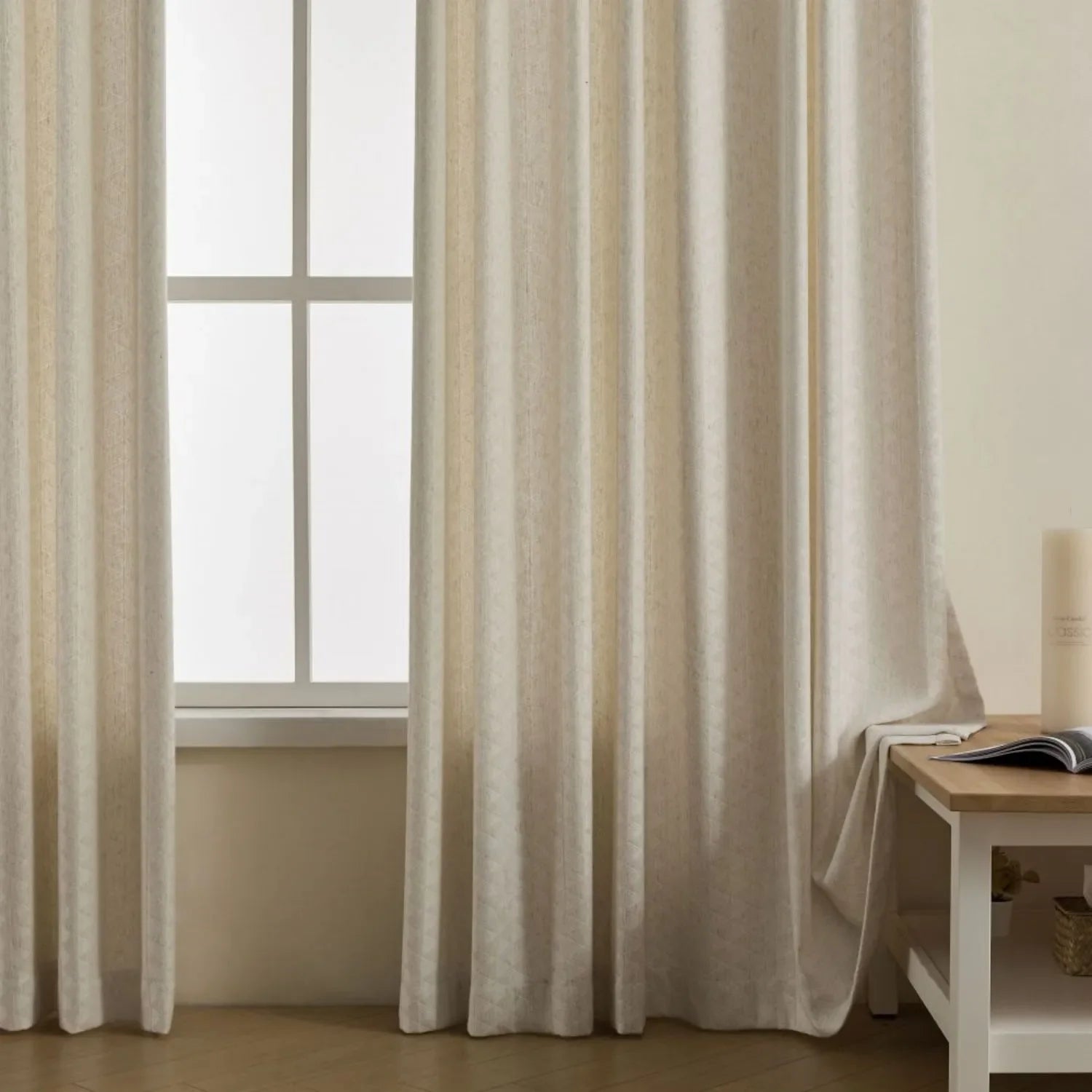 Lilian Diamond Textured Linen Cotton Curtains
