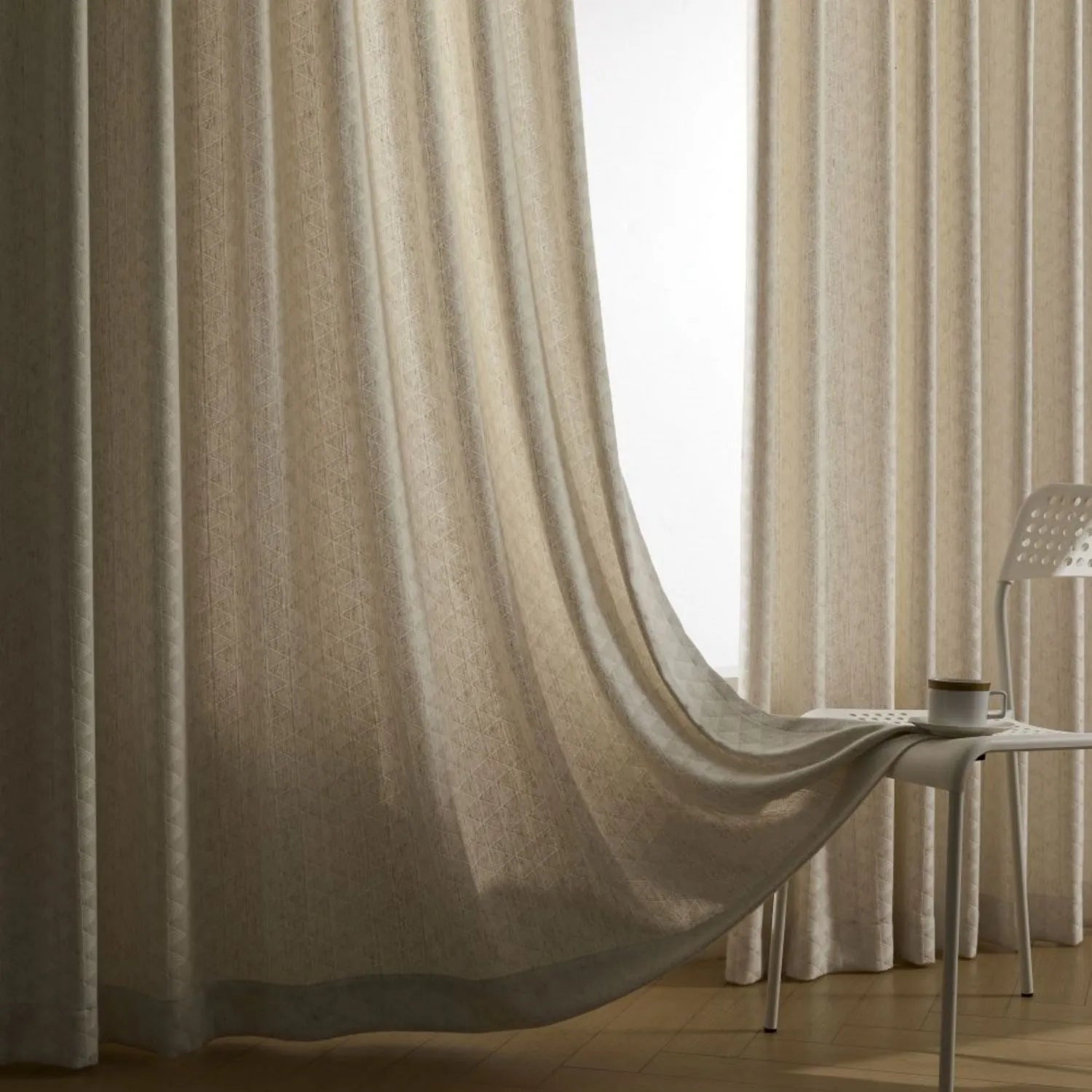 Lilian Diamond Textured Linen Cotton Curtains