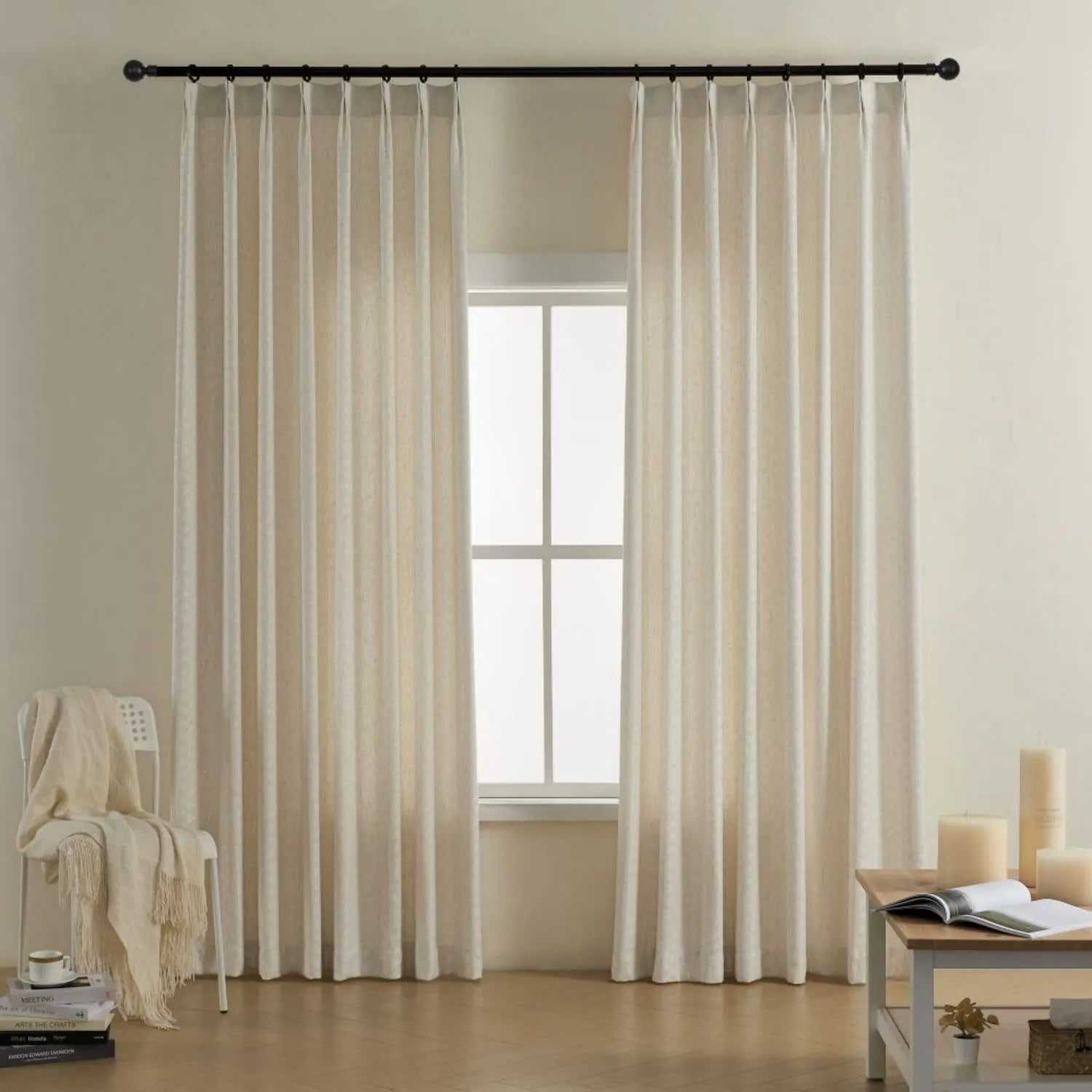 Lilian Diamond Textured Linen Cotton Curtains