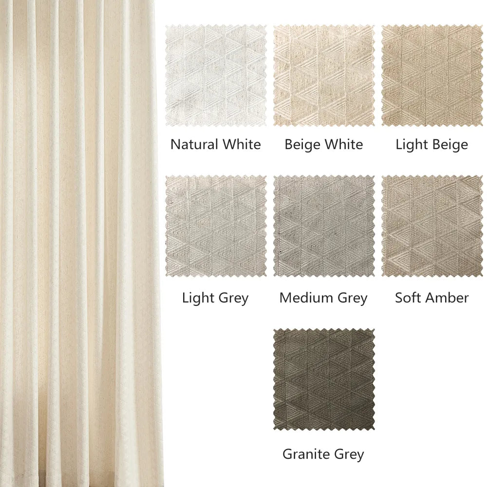 Lilian Diamond Textured Linen Cotton Curtains