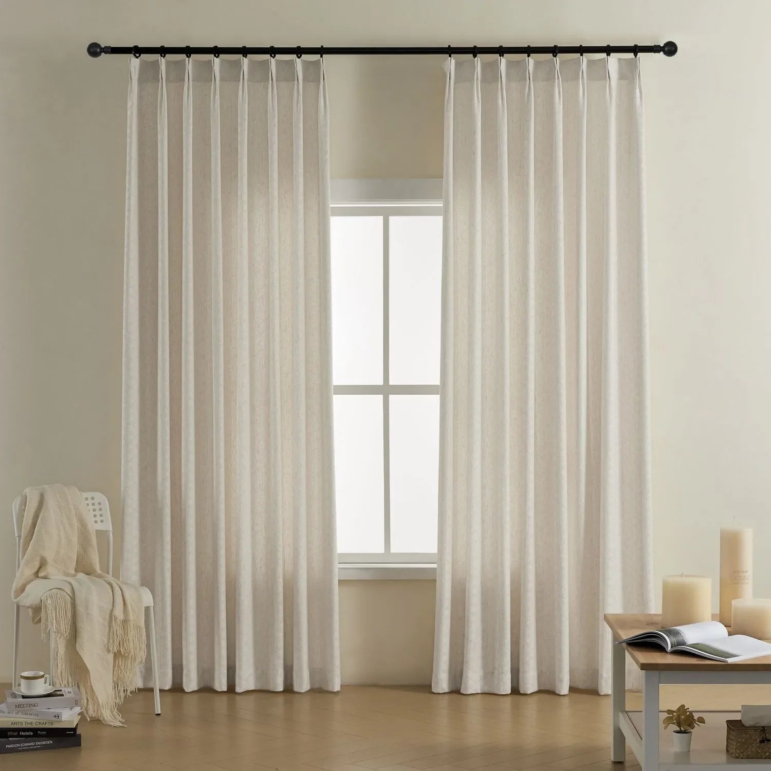 Lilian Diamond Textured Linen Cotton Curtains