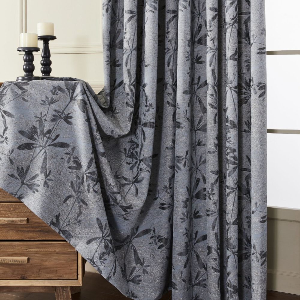 Lily Floral Leaf Jacquard Curtains