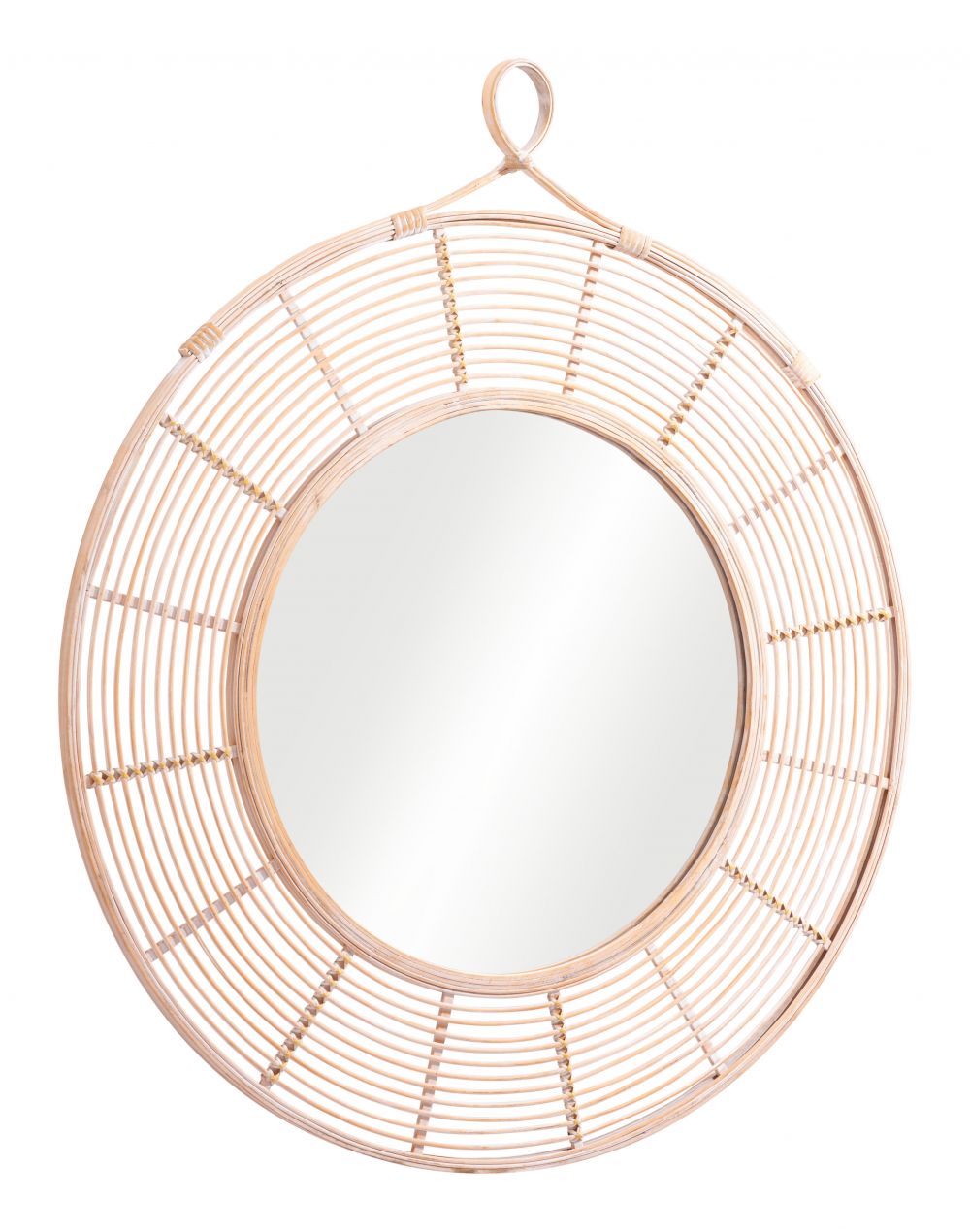 Lobo Painted Rattan Frame Wall Mirror