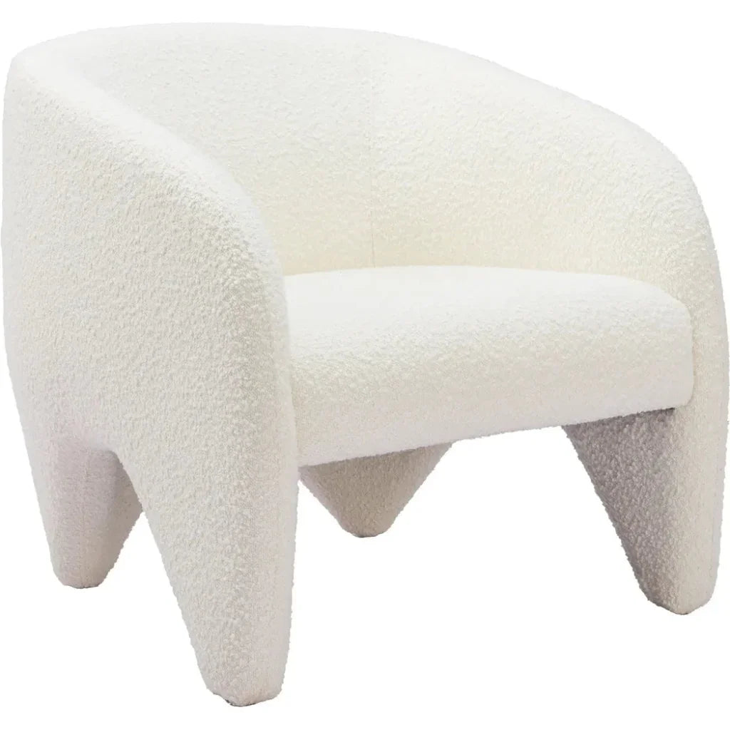 Lopta Wood White Armless Accent Chair