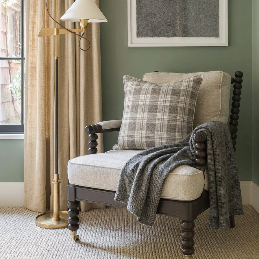 Luma Vintage Plaid Textured Pillow Cover