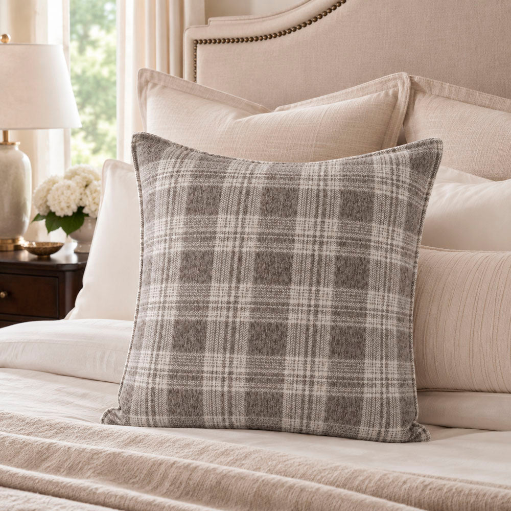 Luma Vintage Plaid Textured Pillow Cover