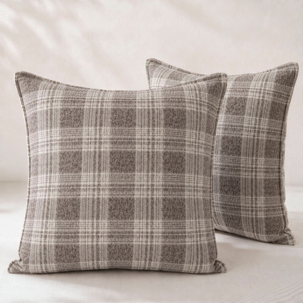 Luma Vintage Plaid Textured Pillow Cover