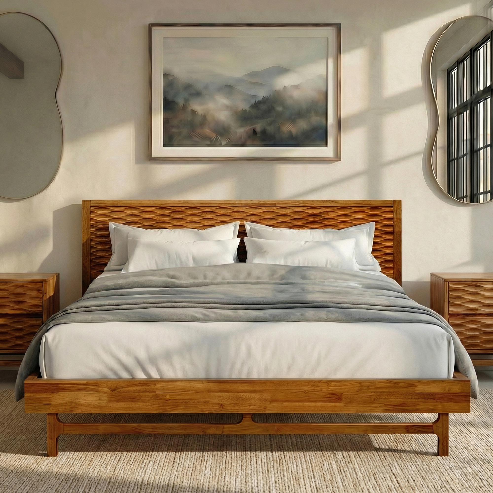 Elara Solid Wood Bed Frame