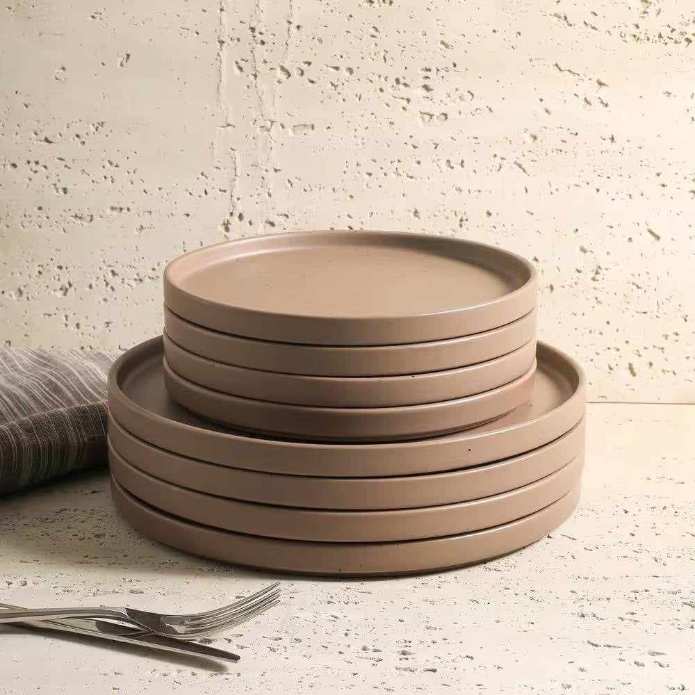 16-Piece Stoneware Dinnerware Set in Matte Brown - Service for 4-3