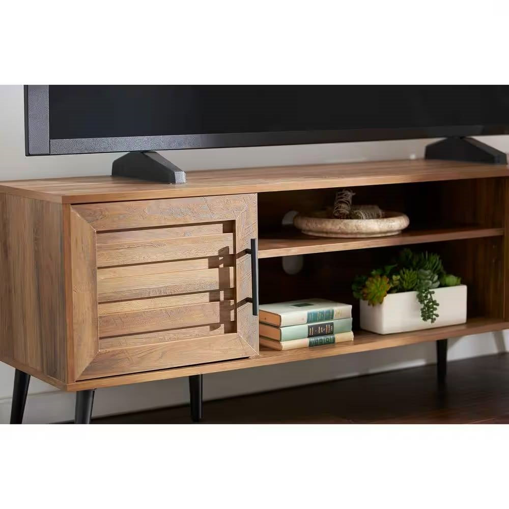 Modern Rustic Wood Finish TV Stand with Mid-Century Legs - for TV up to 65-inch-3