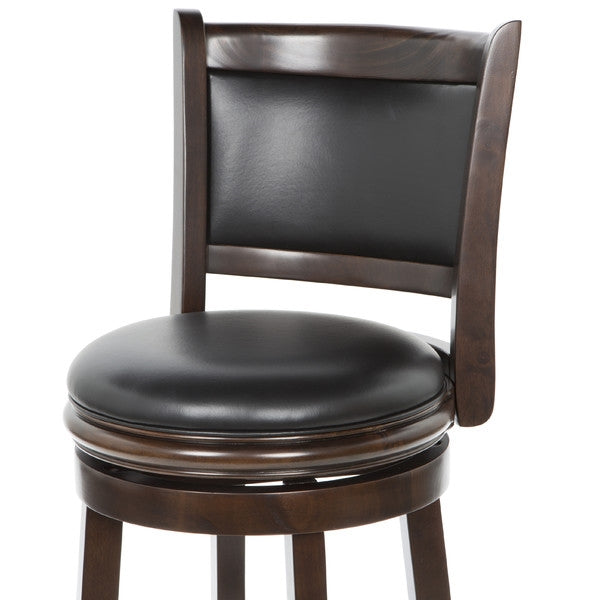 Cappuccino 29-inch Swivel Barstool with Faux Leather Cushion Seat-2