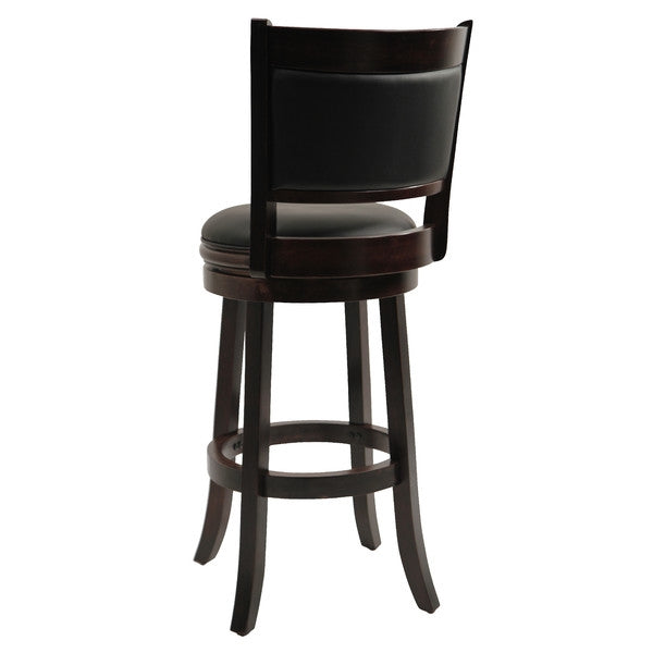 Cappuccino 29-inch Swivel Barstool with Faux Leather Cushion Seat-3